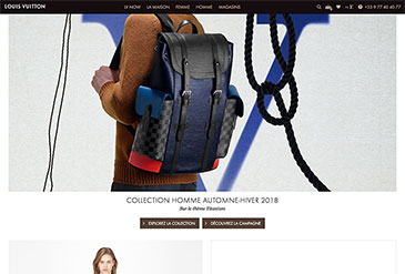 Ecran site Louis Vuitton