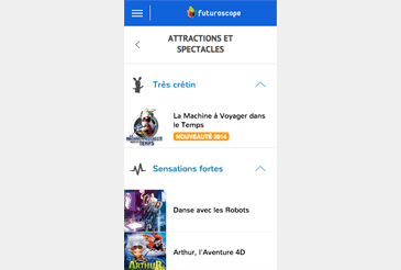 Ecran site Futuroscope.mobi